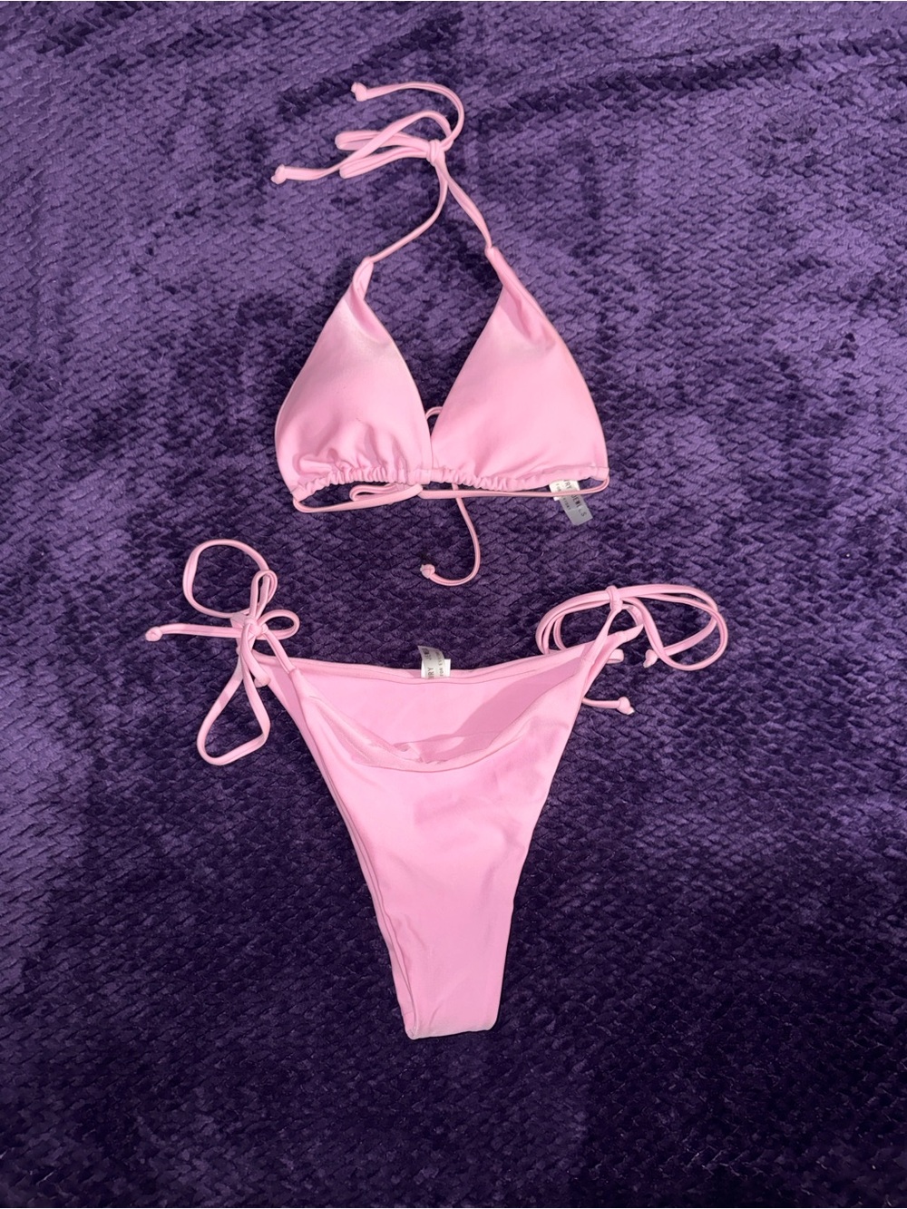 Light Pink Triangle String Bikini Set